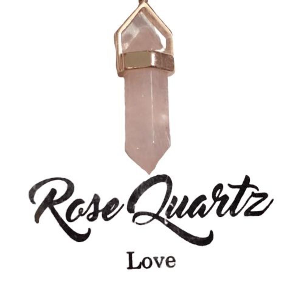 LA Rocks LOVE Rose Gold Tone Silver Plated Delicate Chain Rose Quartz Necklace